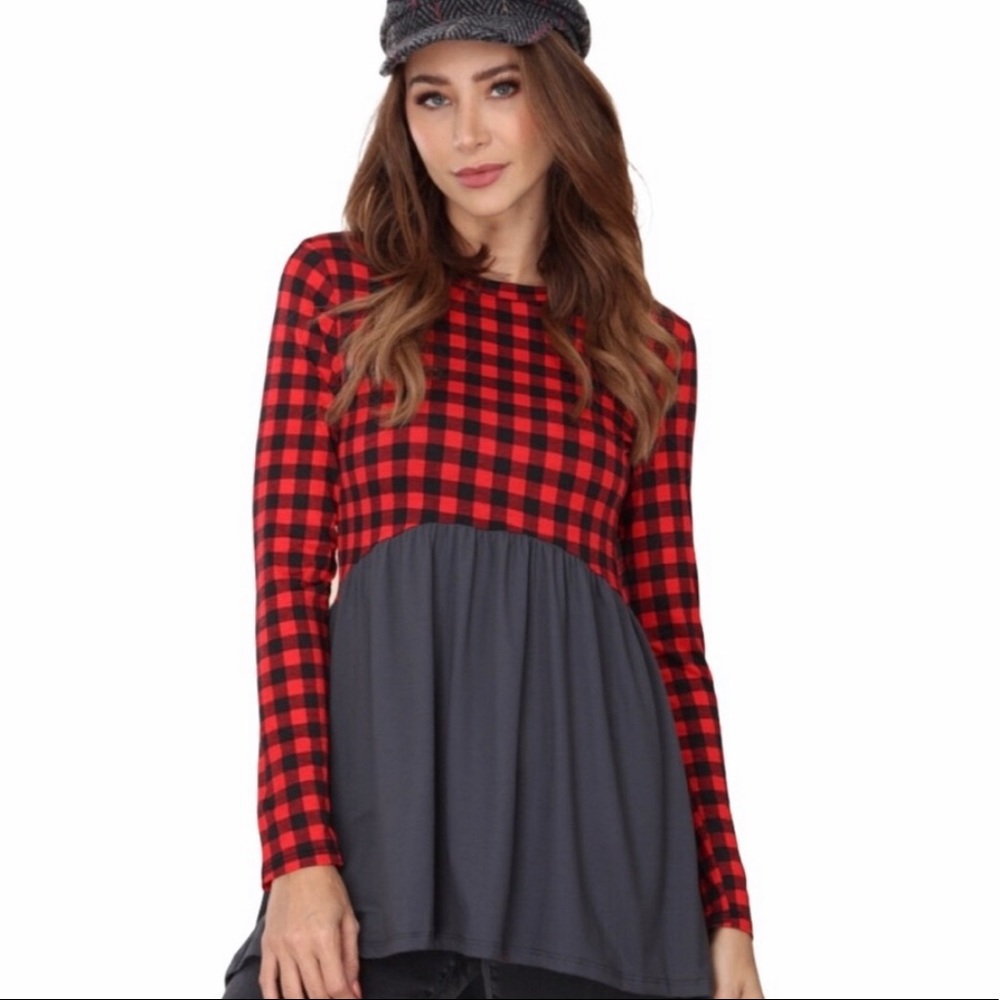 Tunic Top With Checkered Design